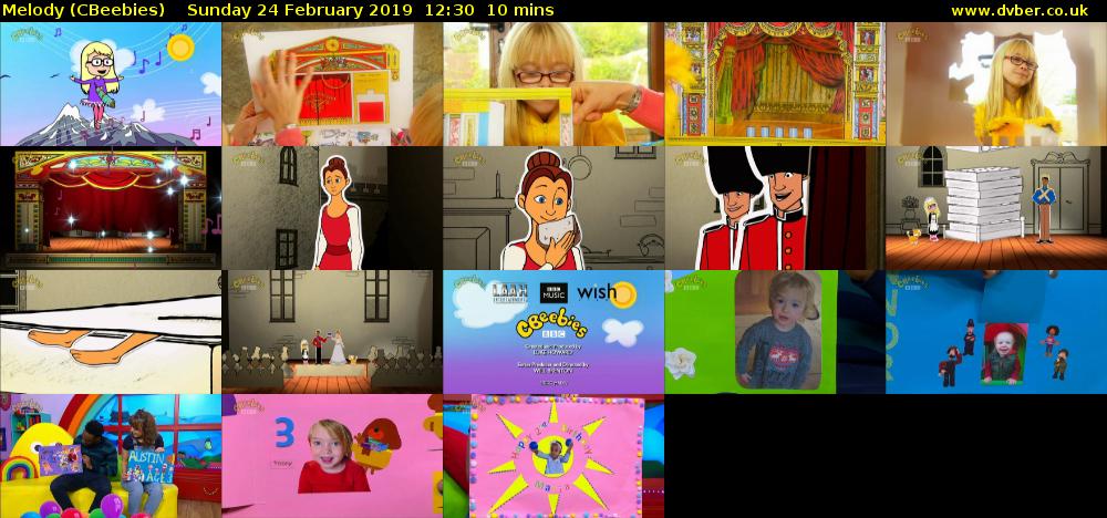 Melody (CBeebies) Sunday 24 February 2019 12:30 - 12:40