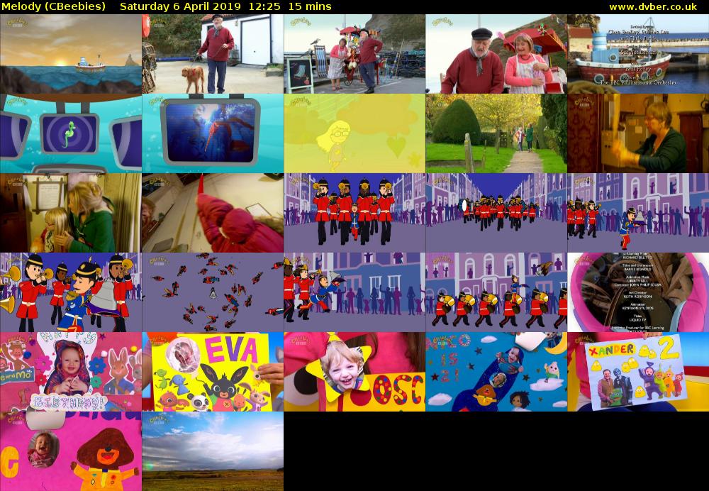 Melody (CBeebies) Saturday 6 April 2019 12:25 - 12:40