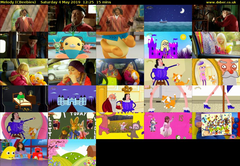 Melody (CBeebies) Saturday 4 May 2019 12:25 - 12:40