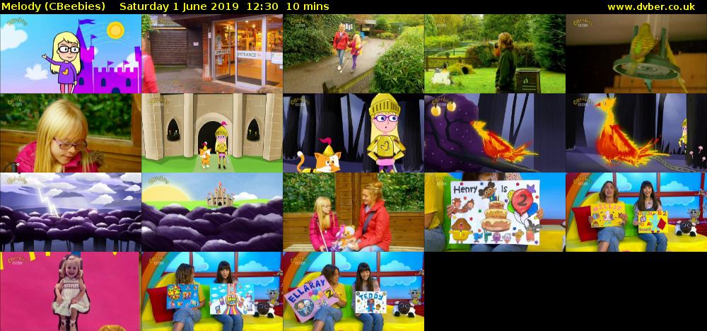 Melody (CBeebies) Saturday 1 June 2019 12:30 - 12:40