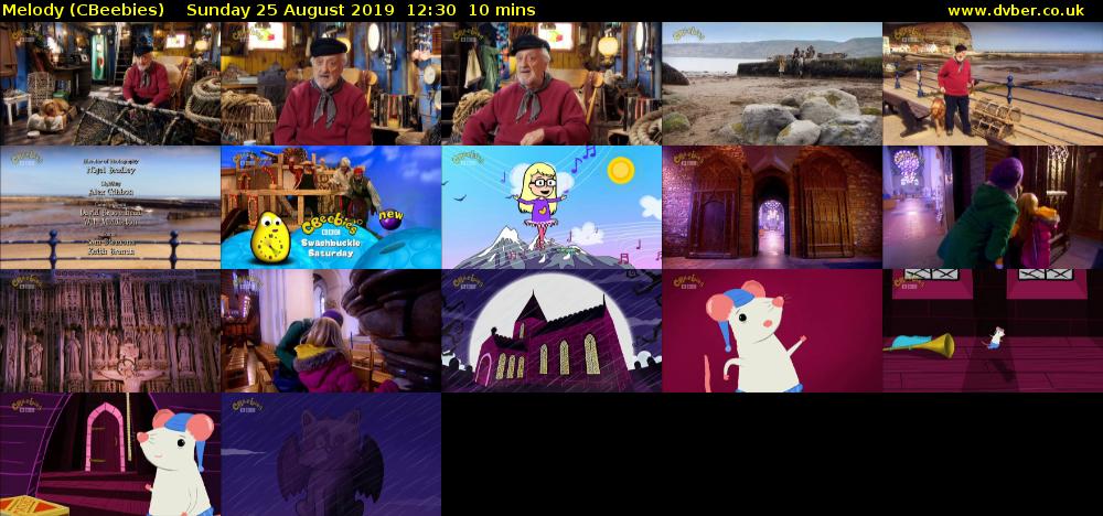 Melody (CBeebies) Sunday 25 August 2019 12:30 - 12:40