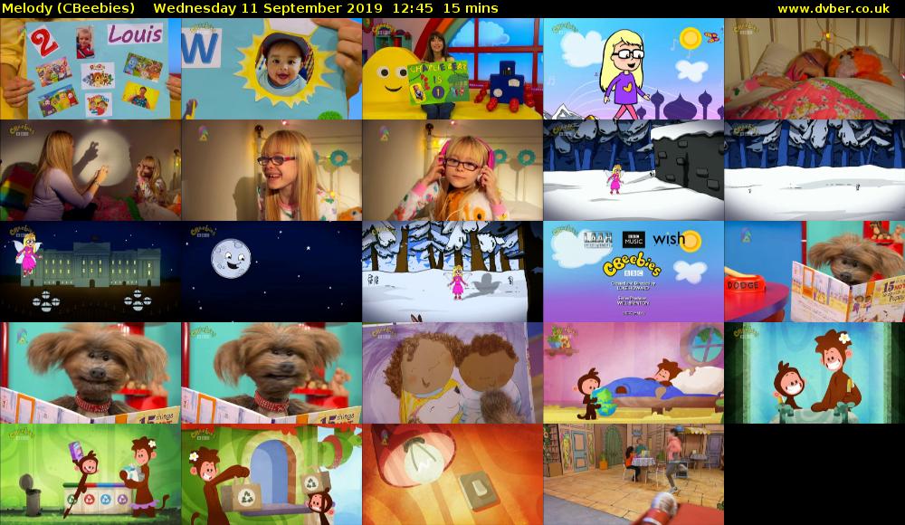 Melody (CBeebies) Wednesday 11 September 2019 12:45 - 13:00