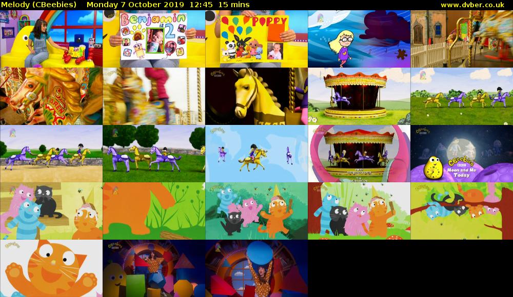 Melody (CBeebies) Monday 7 October 2019 12:45 - 13:00