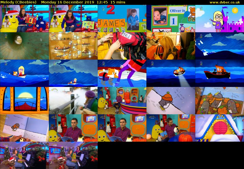 Melody (CBeebies) Monday 16 December 2019 12:45 - 13:00
