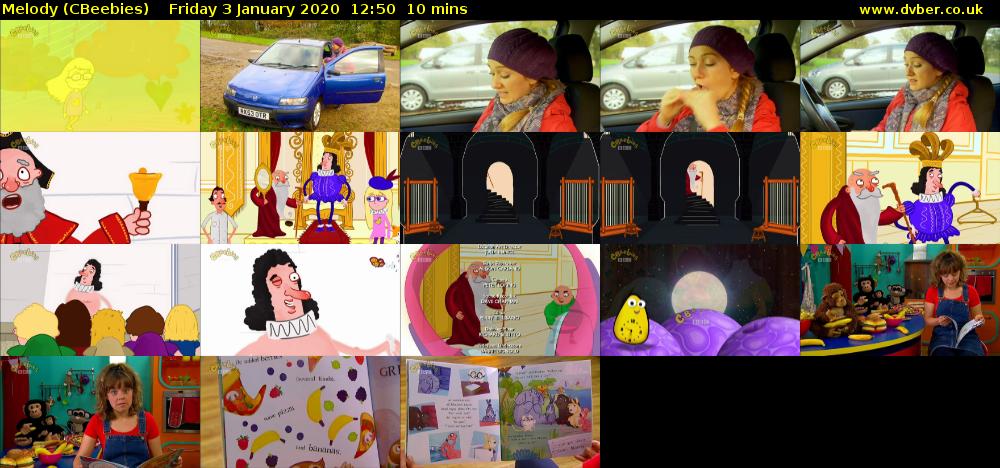 Melody (CBeebies) Friday 3 January 2020 12:50 - 13:00