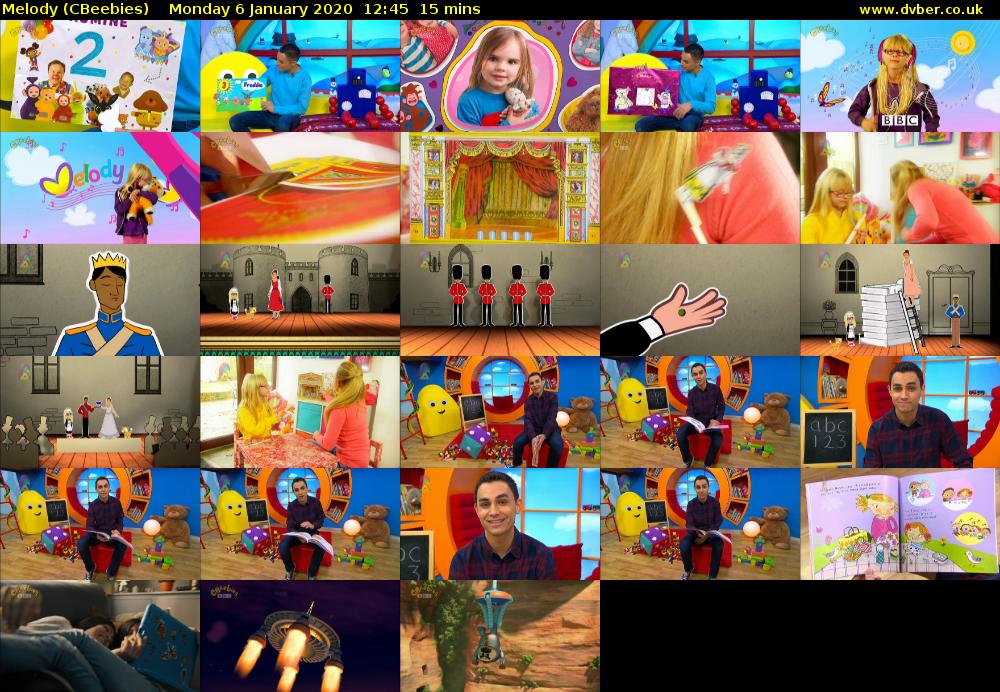 Melody (CBeebies) Monday 6 January 2020 12:45 - 13:00