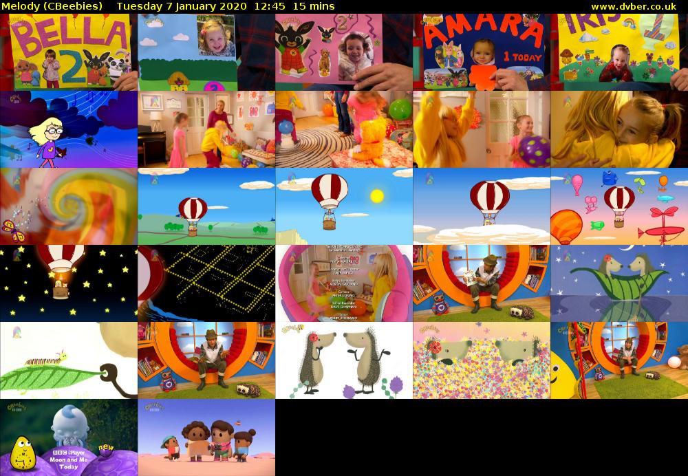 Melody (CBeebies) Tuesday 7 January 2020 12:45 - 13:00