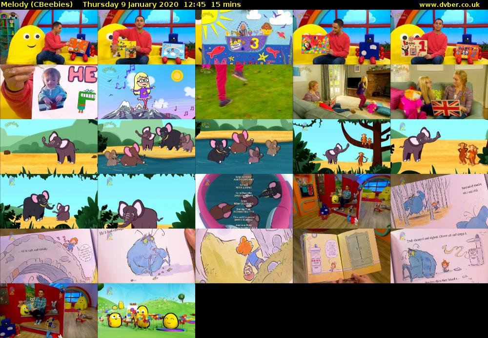 Melody (CBeebies) Thursday 9 January 2020 12:45 - 13:00