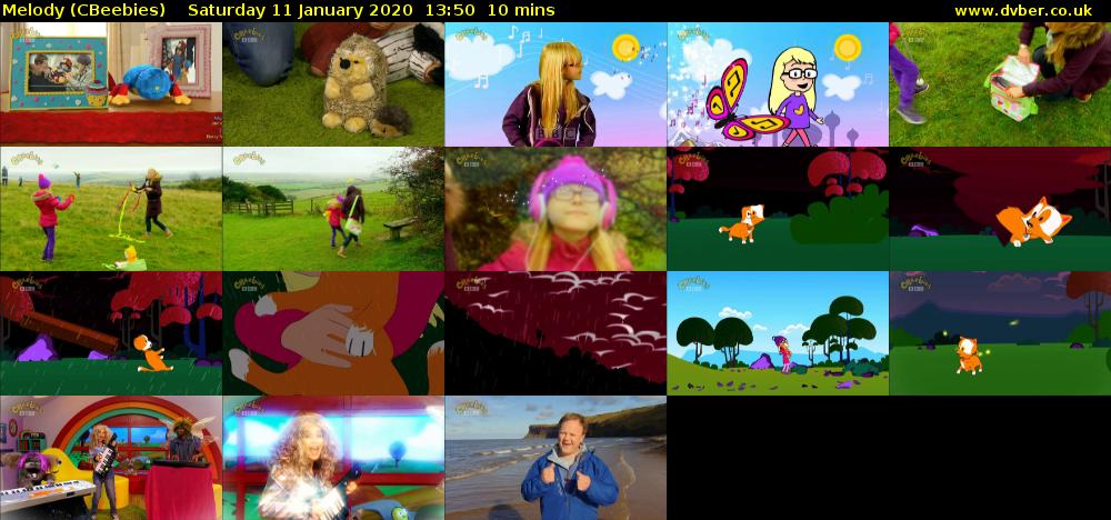 Melody (CBeebies) Saturday 11 January 2020 13:50 - 14:00