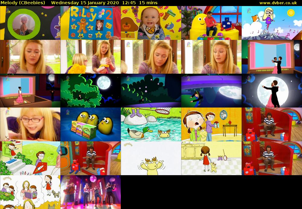Melody (CBeebies) Wednesday 15 January 2020 12:45 - 13:00