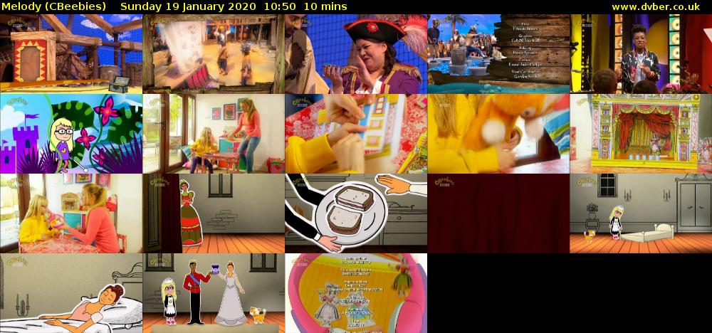 Melody (CBeebies) Sunday 19 January 2020 10:50 - 11:00