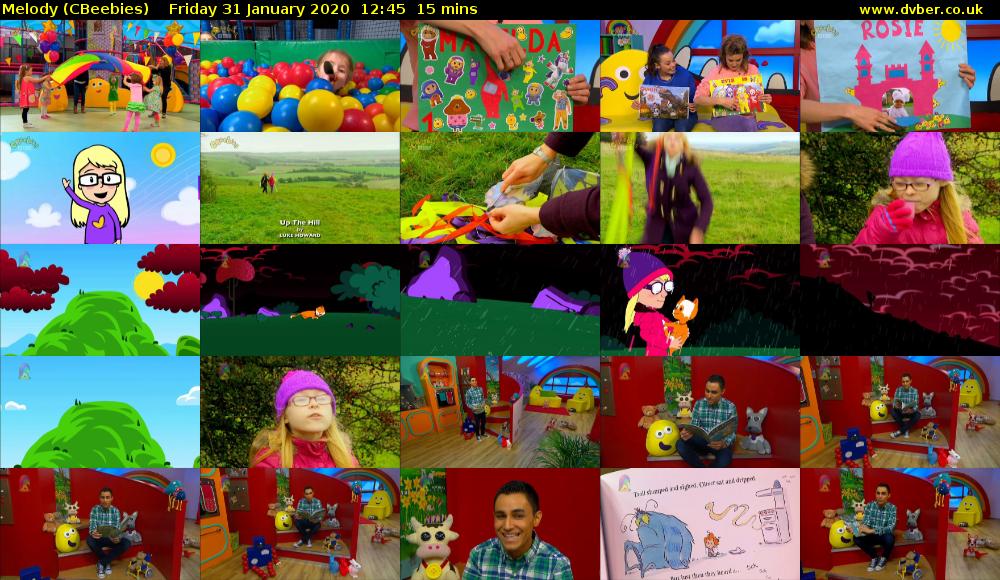 Melody (CBeebies) Friday 31 January 2020 12:45 - 13:00