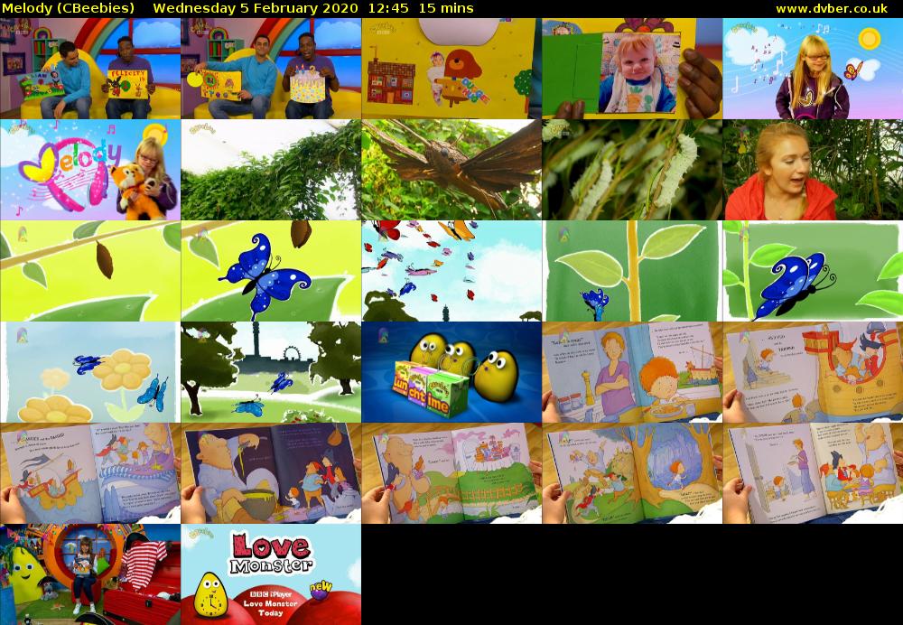 Melody (CBeebies) Wednesday 5 February 2020 12:45 - 13:00