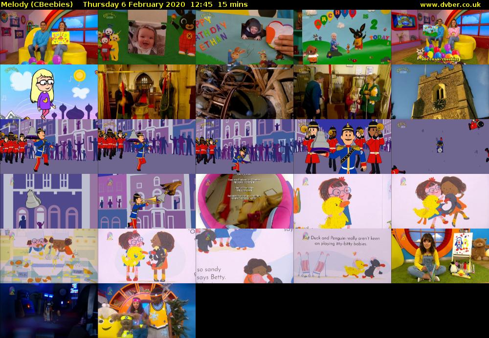 Melody (CBeebies) Thursday 6 February 2020 12:45 - 13:00