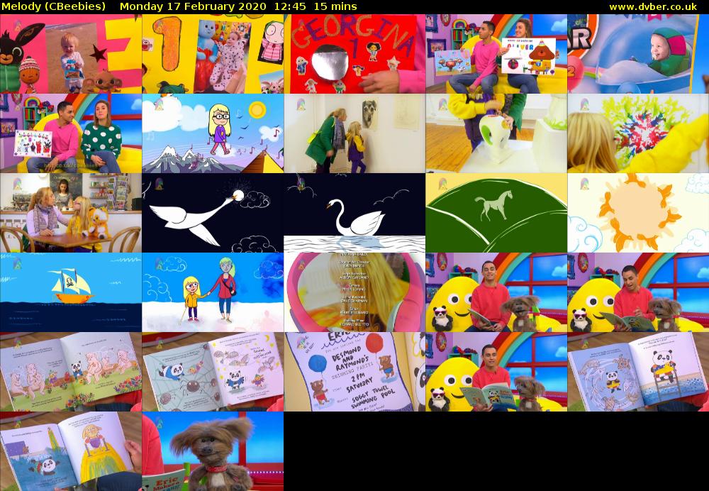 Melody (CBeebies) Monday 17 February 2020 12:45 - 13:00