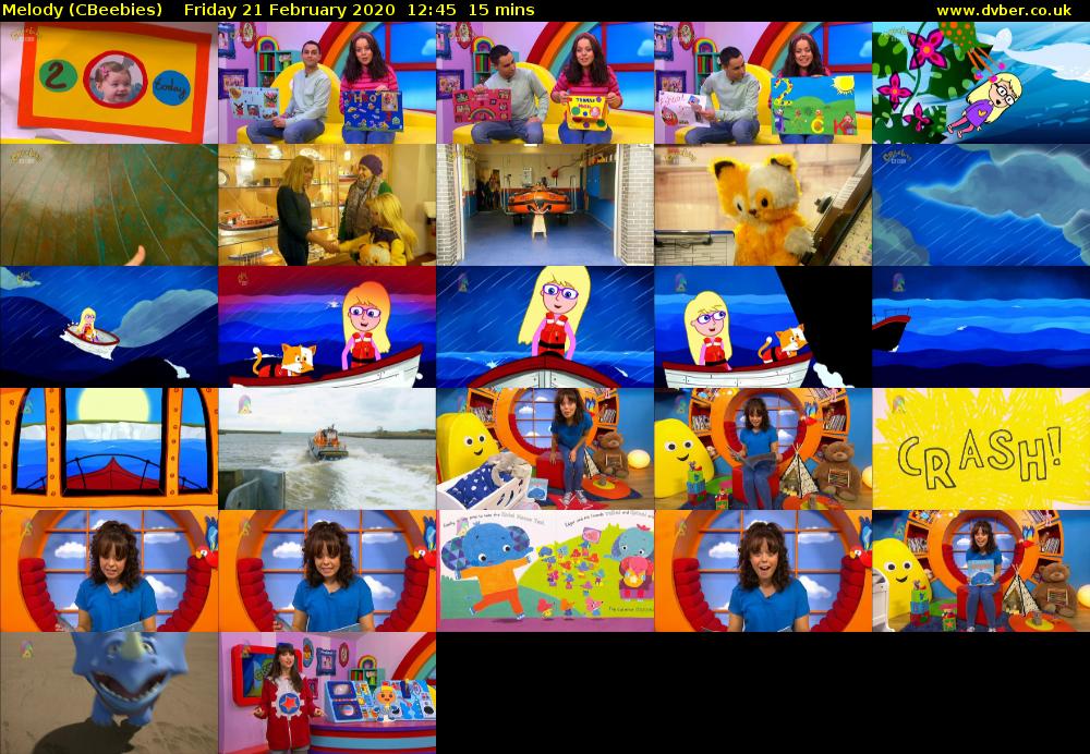Melody (CBeebies) Friday 21 February 2020 12:45 - 13:00