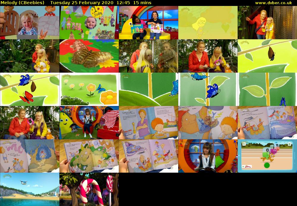 Melody (CBeebies) Tuesday 25 February 2020 12:45 - 13:00