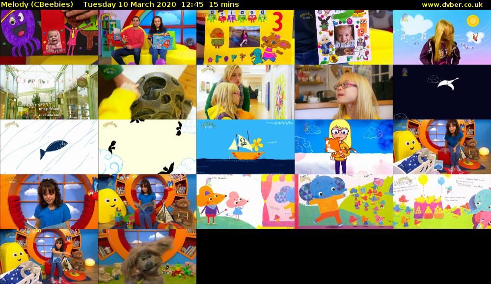 Melody (CBeebies) Tuesday 10 March 2020 12:45 - 13:00
