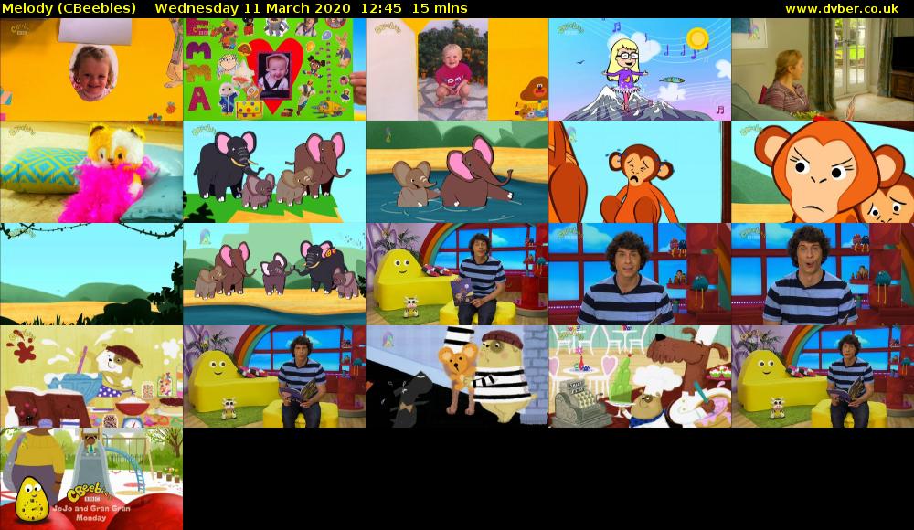 Melody (CBeebies) Wednesday 11 March 2020 12:45 - 13:00