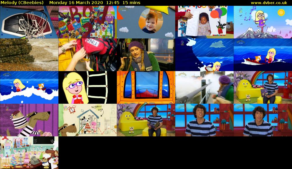 Melody (CBeebies) Monday 16 March 2020 12:45 - 13:00