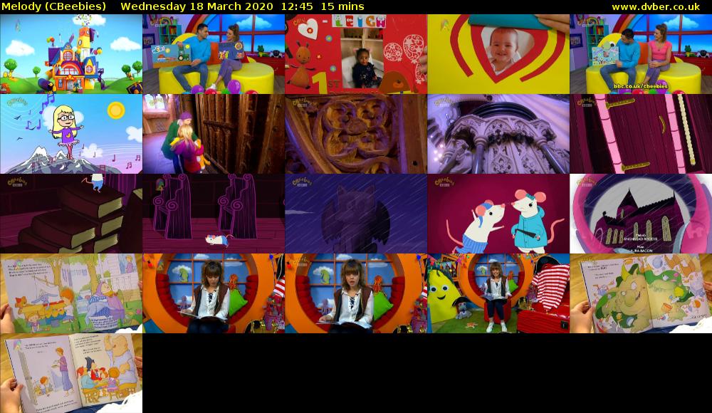 Melody (CBeebies) Wednesday 18 March 2020 12:45 - 13:00