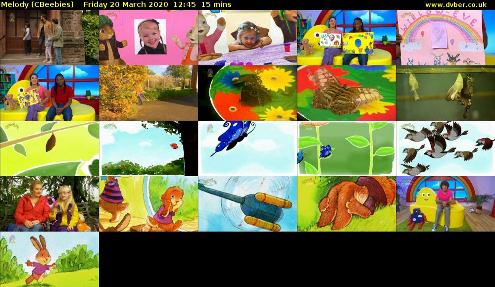 Melody (CBeebies) Friday 20 March 2020 12:45 - 13:00