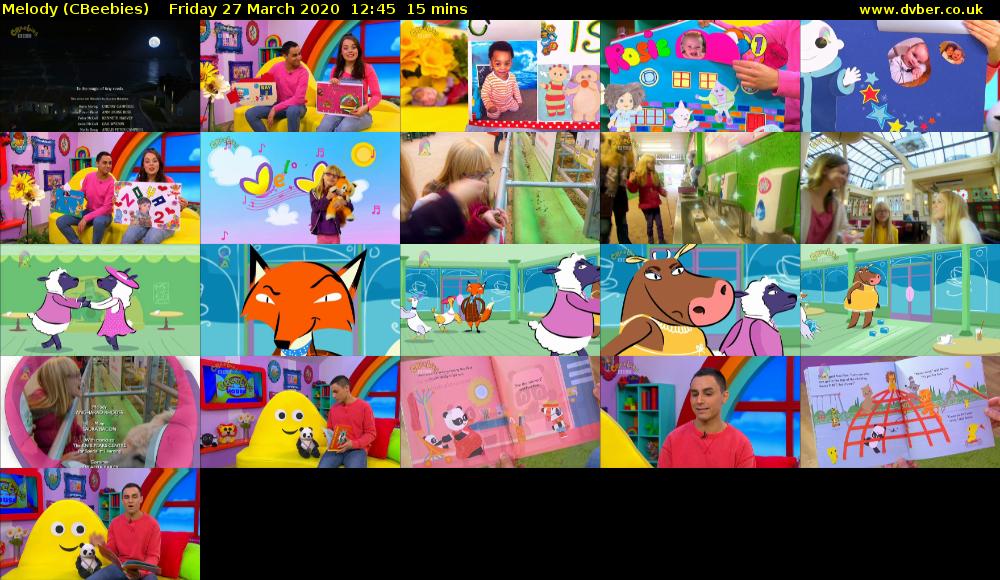 Melody (CBeebies) Friday 27 March 2020 12:45 - 13:00