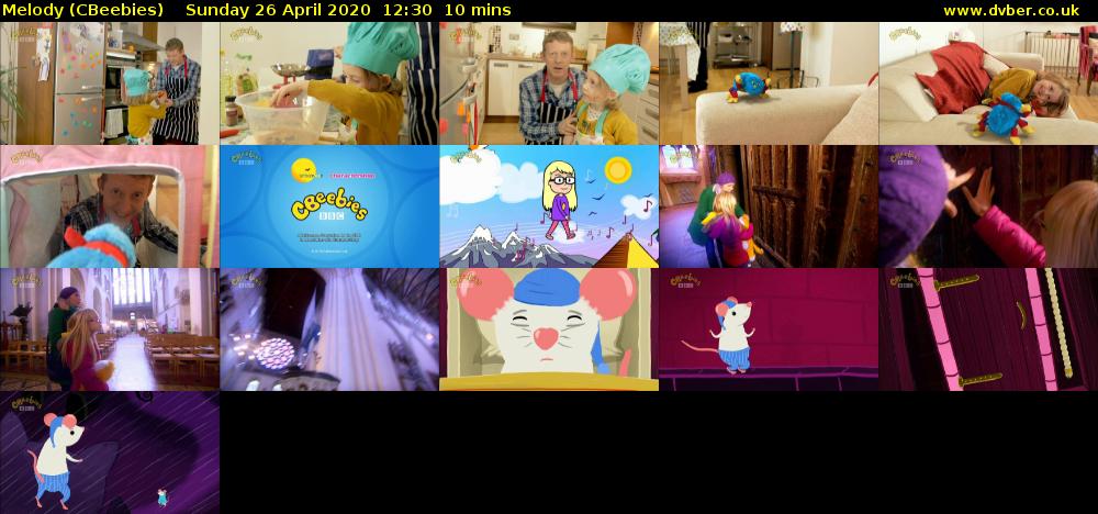 Melody (CBeebies) Sunday 26 April 2020 12:30 - 12:40
