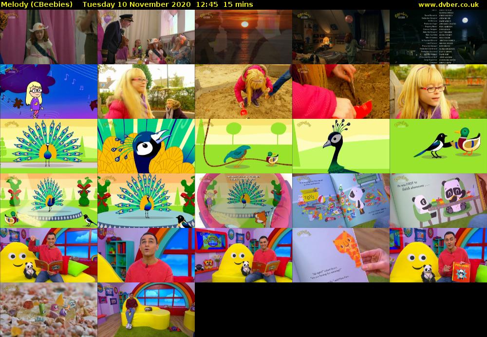 Melody (CBeebies) Tuesday 10 November 2020 12:45 - 13:00