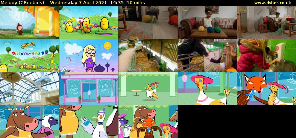 Melody (CBeebies) Wednesday 7 April 2021 14:35 - 14:45