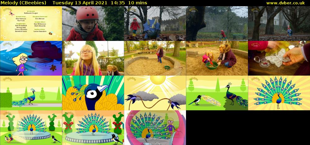 Melody (CBeebies) Tuesday 13 April 2021 14:35 - 14:45