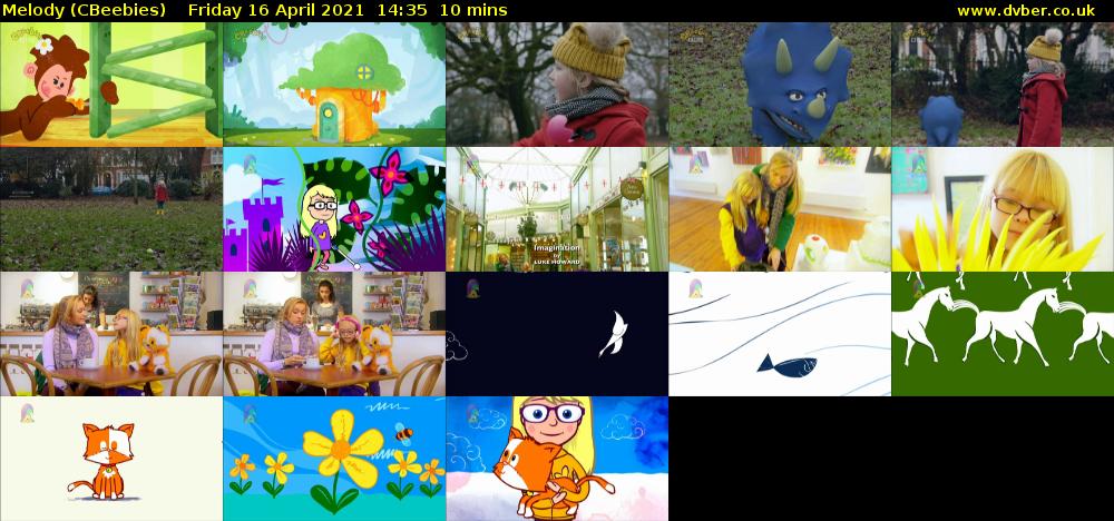 Melody (CBeebies) Friday 16 April 2021 14:35 - 14:45