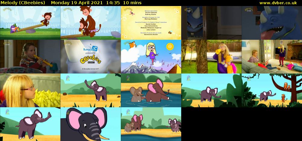 Melody (CBeebies) Monday 19 April 2021 14:35 - 14:45