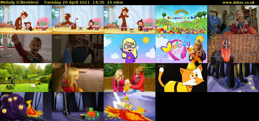 Melody (CBeebies) Tuesday 20 April 2021 14:35 - 14:45