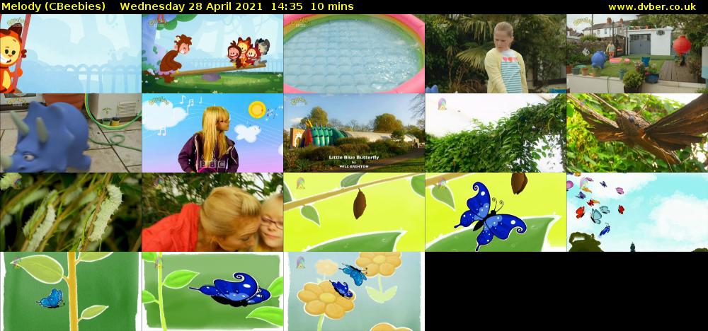 Melody (CBeebies) Wednesday 28 April 2021 14:35 - 14:45