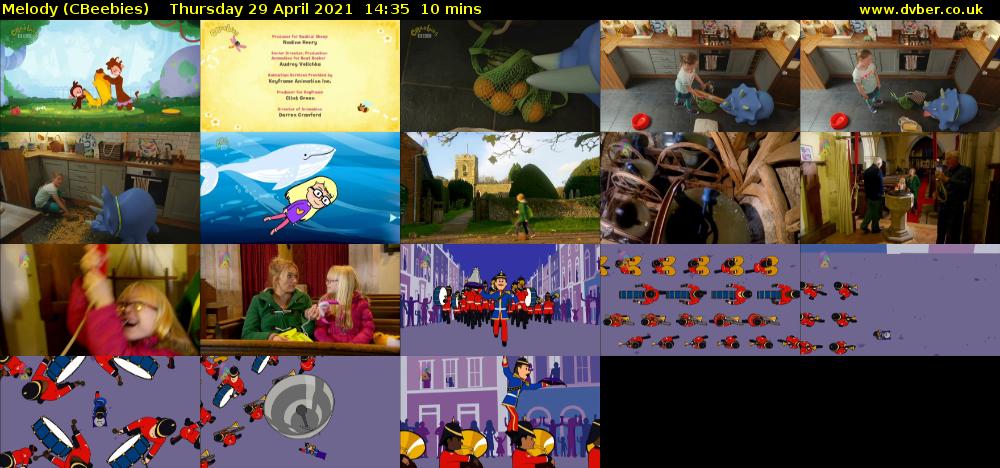 Melody (CBeebies) Thursday 29 April 2021 14:35 - 14:45
