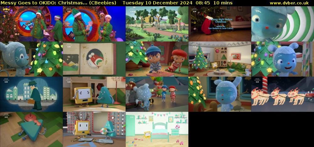 Messy Goes to OKIDO: Christmas... (CBeebies) Tuesday 10 December 2024 08:45 - 08:55