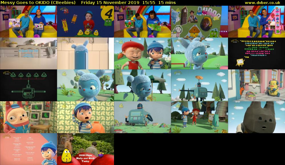 Messy Goes to OKIDO (CBeebies) Friday 15 November 2019 15:55 - 16:10