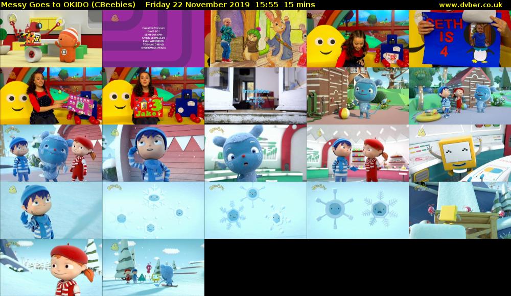 Messy Goes to OKIDO (CBeebies) Friday 22 November 2019 15:55 - 16:10