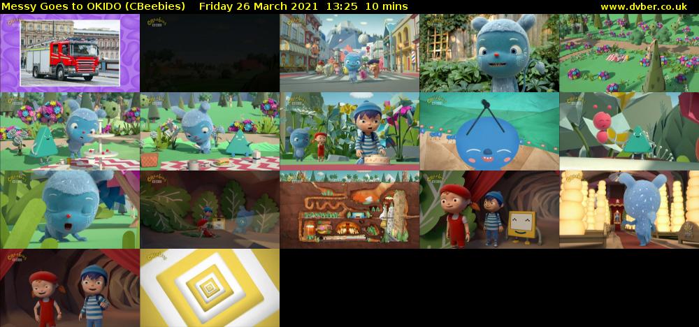 Messy Goes to OKIDO (CBeebies) Friday 26 March 2021 13:25 - 13:35
