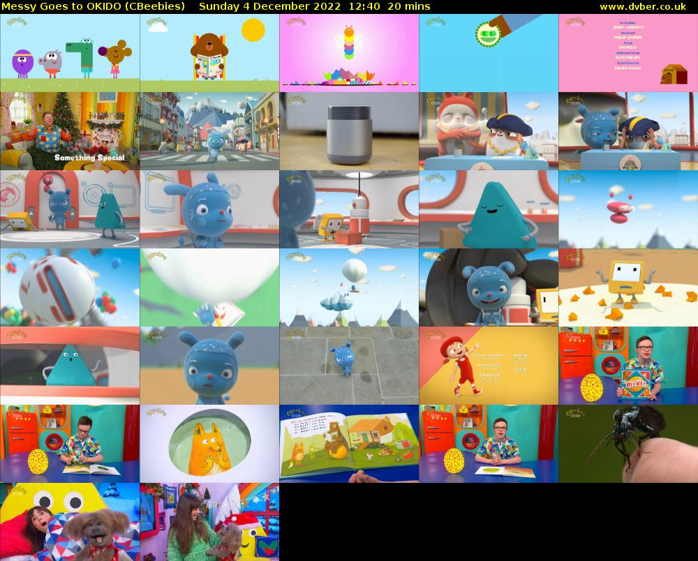 Messy Goes to OKIDO (CBeebies) Sunday 4 December 2022 12:40 - 13:00