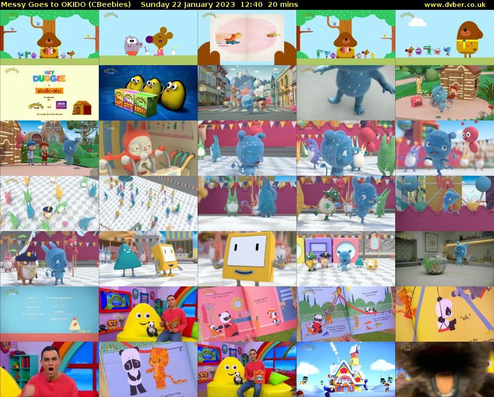 Messy Goes to OKIDO (CBeebies) Sunday 22 January 2023 12:40 - 13:00