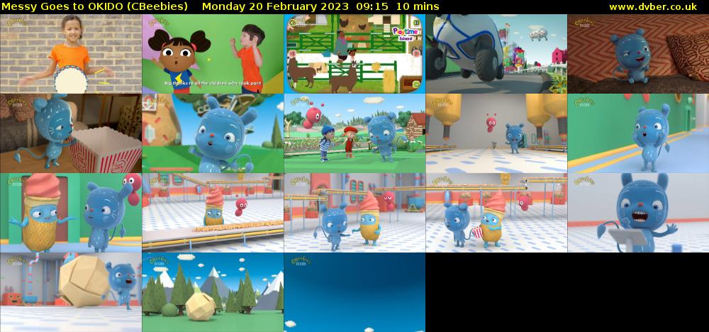 Messy Goes to OKIDO (CBeebies) Monday 20 February 2023 09:15 - 09:25