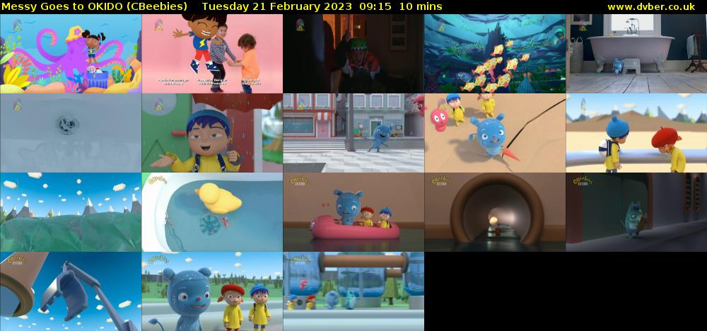 Messy Goes to OKIDO (CBeebies) Tuesday 21 February 2023 09:15 - 09:25