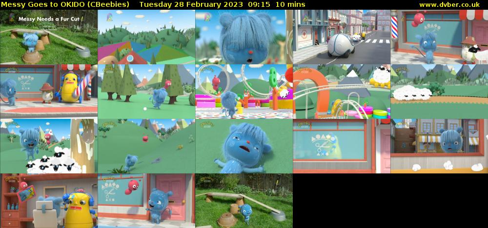 Messy Goes to OKIDO (CBeebies) Tuesday 28 February 2023 09:15 - 09:25