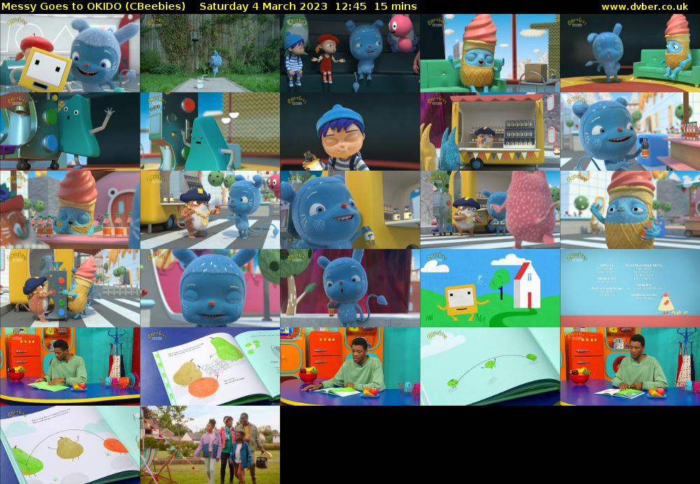 Messy Goes to OKIDO (CBeebies) Saturday 4 March 2023 12:45 - 13:00