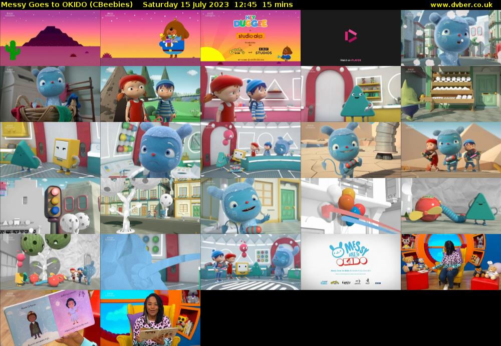 Messy Goes to OKIDO (CBeebies) Saturday 15 July 2023 12:45 - 13:00