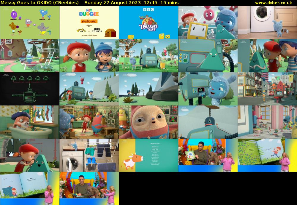 Messy Goes to OKIDO (CBeebies) Sunday 27 August 2023 12:45 - 13:00