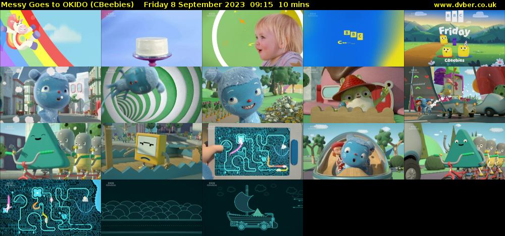 Messy Goes to OKIDO (CBeebies) Friday 8 September 2023 09:15 - 09:25