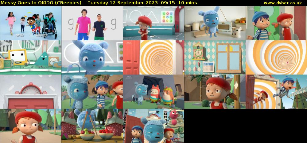 Messy Goes to OKIDO (CBeebies) Tuesday 12 September 2023 09:15 - 09:25